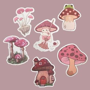 Mushroom Stickers Pink - Set 1